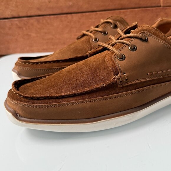 Hush Puppies Boat Shoes Mens Brown Suede Leather Lace Up Size 11 New NIB - Picture 6 of 10